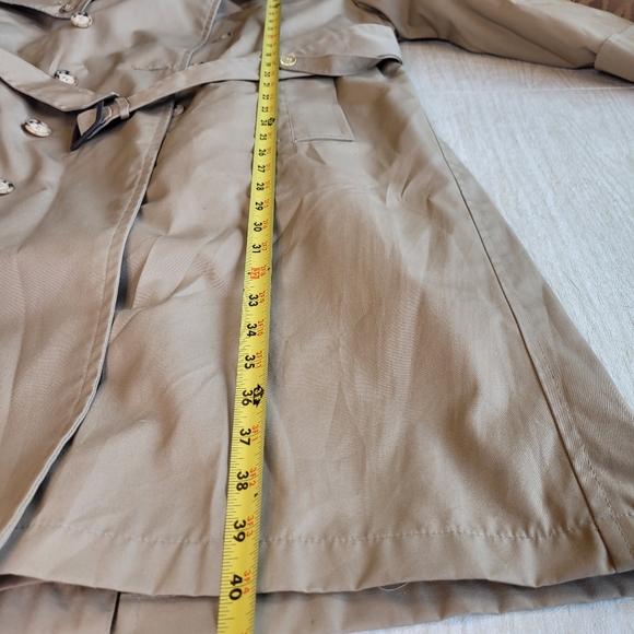 Woodmere Mens Trench Coat Sz 40 R Removable Lining Tan Buttons Pockets VTG Korea - Picture 13 of 14